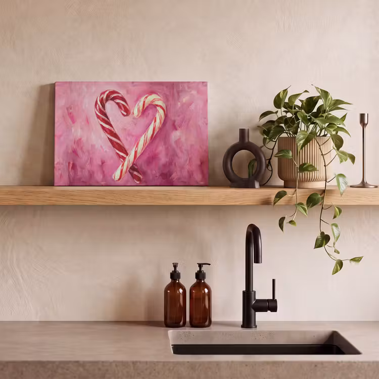 Canvas schilderij - Snoep - Hart - Roze — 2