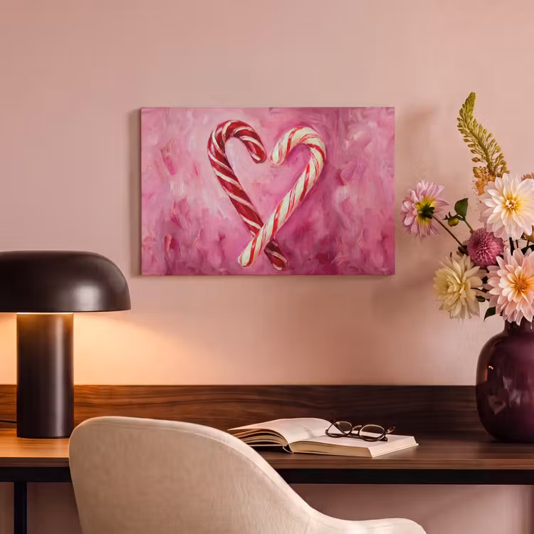 Canvas schilderij - Snoep - Hart - Roze — 3