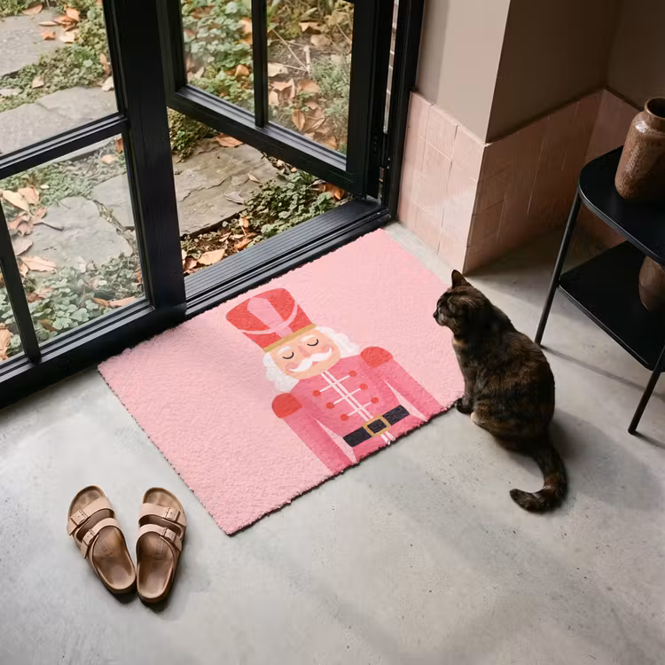 Deurmat - Notenkraker roze illustratie — 2