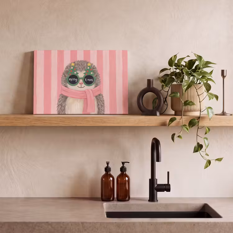 Canvas schilderij - Egel - Kerst - Illustratie — 2