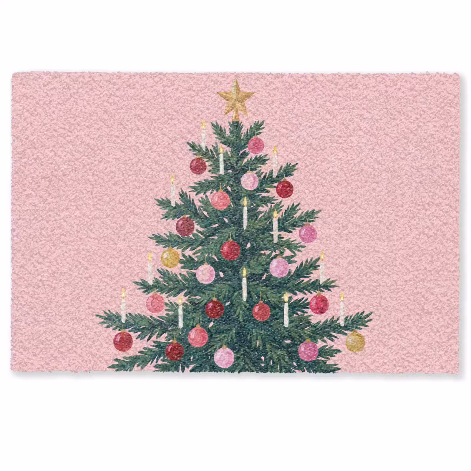 Deurmat - Kerstboom - Kerst - Roze — 1