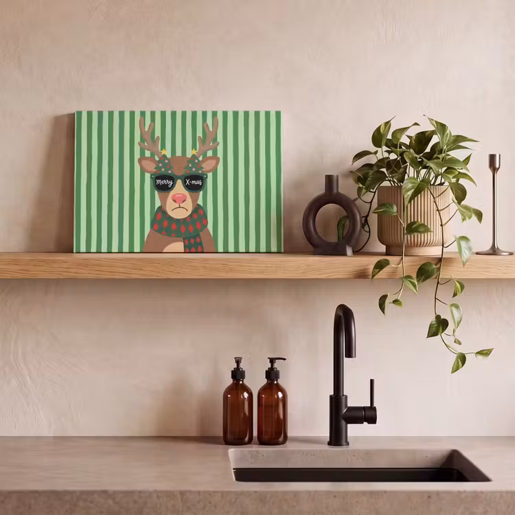Canvas schilderij - Rendier - Kerst - Illustratie — 2