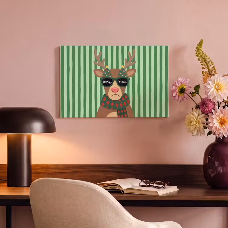 Canvas schilderij - Rendier - Kerst - Illustratie — 3
