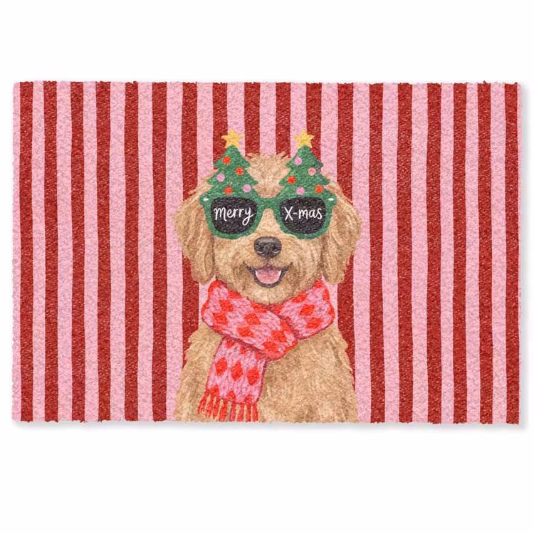 Deurmat - Hond - Kerst - Rood — 1