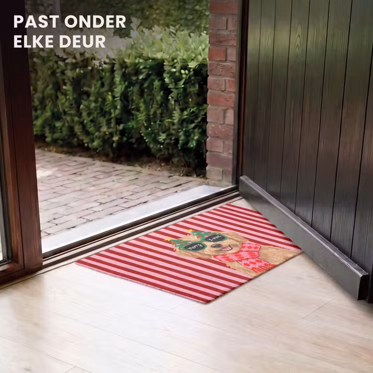 Deurmat - Hond - Kerst - Rood — 7