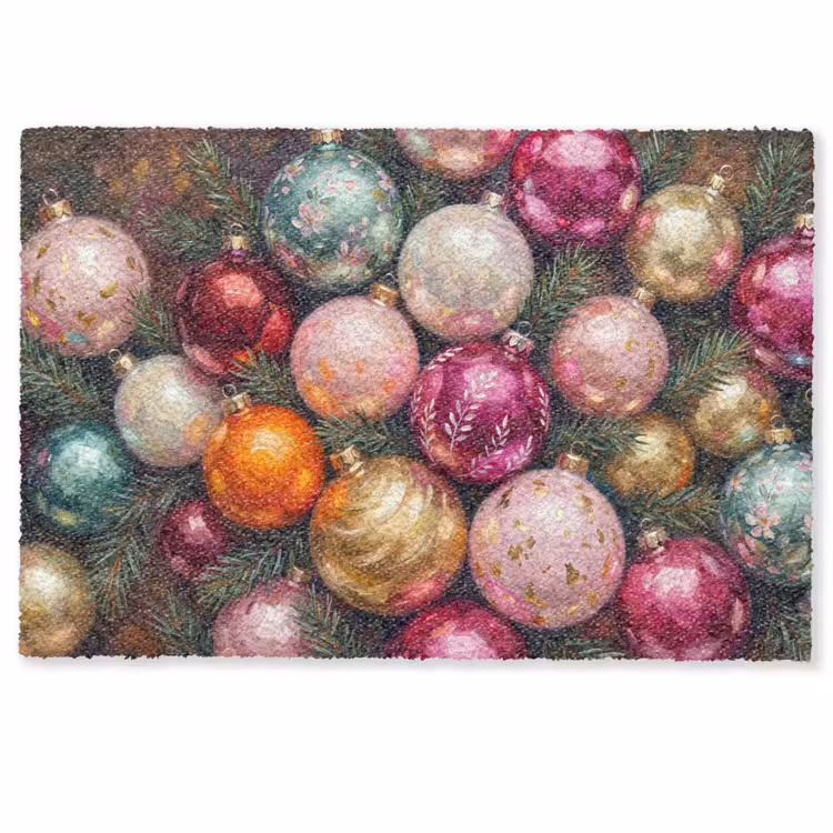 Deurmat - Kerstballen - Kleurrijk - Feest — 1