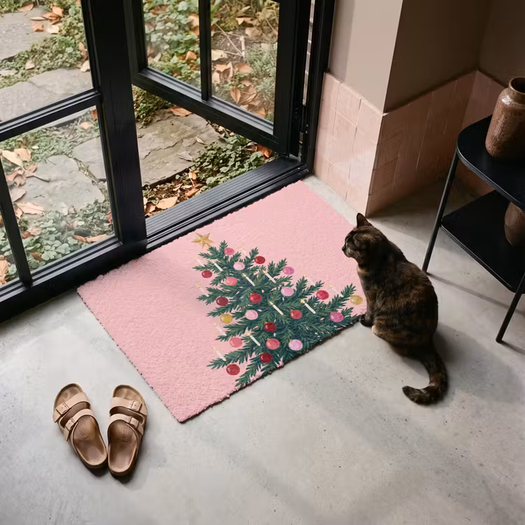 Deurmat - Kerstboom - Kerst - Roze — 2