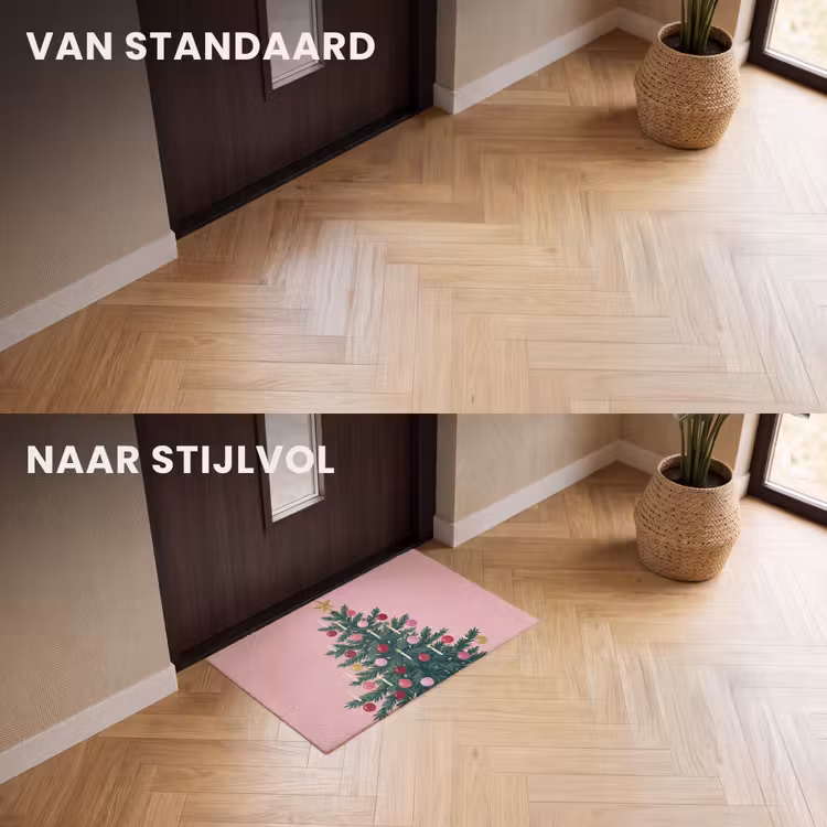 Deurmat - Kerstboom - Kerst - Roze — 3