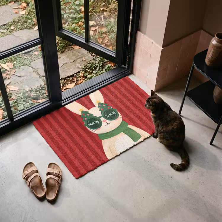 Deurmat - Konijn - Kerst - Dieren — 2