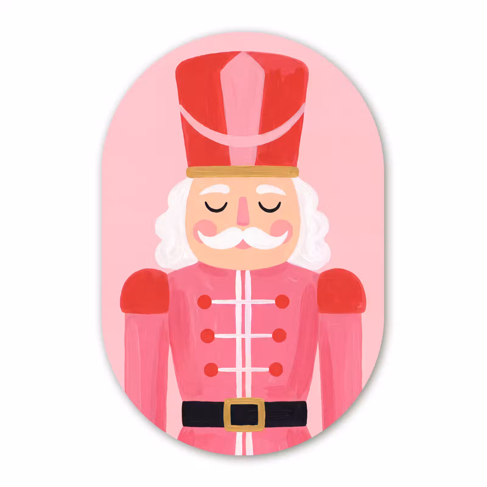 Muurovaal glas - Notenkraker roze illustratie — 1