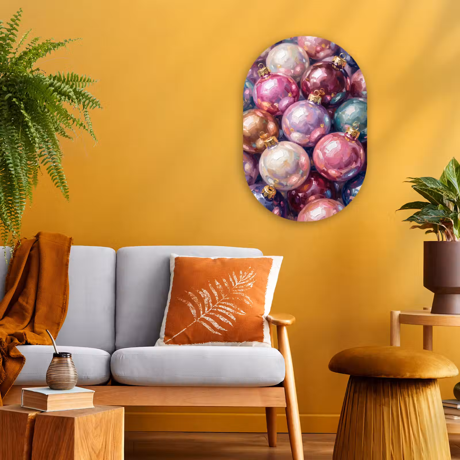 Muurovaal - Kerstdecoratie - Kleurrijk - Feest — 1