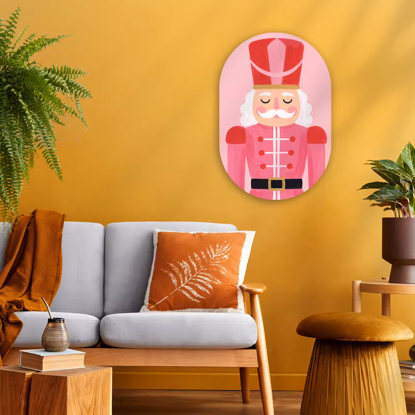 Muurovaal - Notenkraker roze illustratie — 1