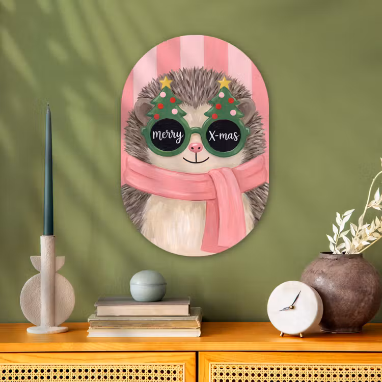 Muurovaal - Egel - Kerst - Illustratie — 2