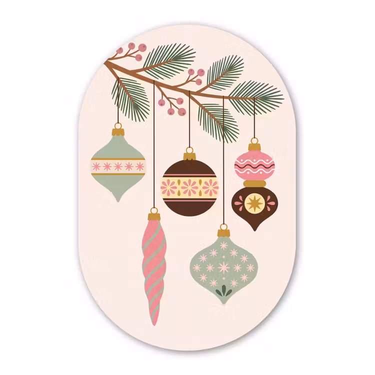 Muurovaal - Kerst - Ornamenten - Tak — 3