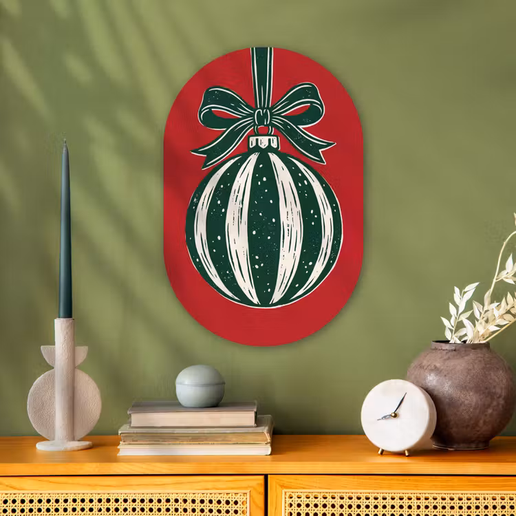 Muurovaal - Kerstbal - Kerst - Rood — 1