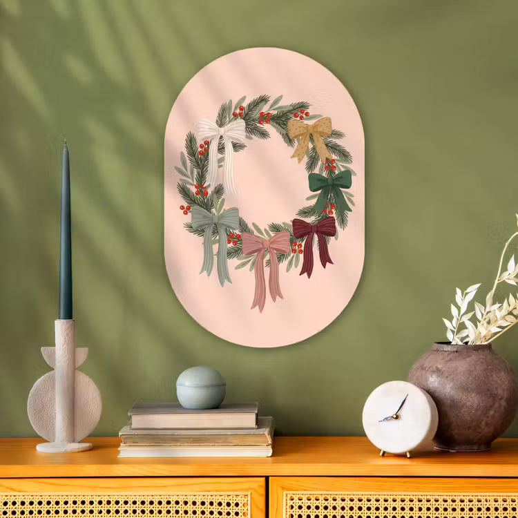 Muurovaal - Kerstkrans - Strikken - Kerst — 2