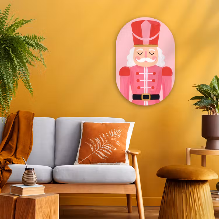 Muurovaal - Notenkraker roze illustratie — 1
