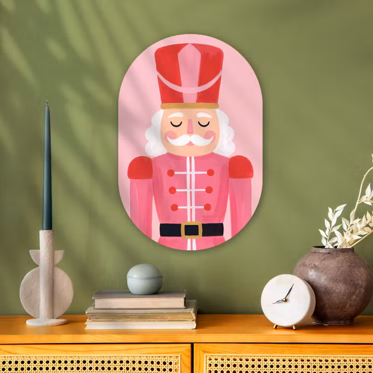 Muurovaal - Notenkraker roze illustratie — 2