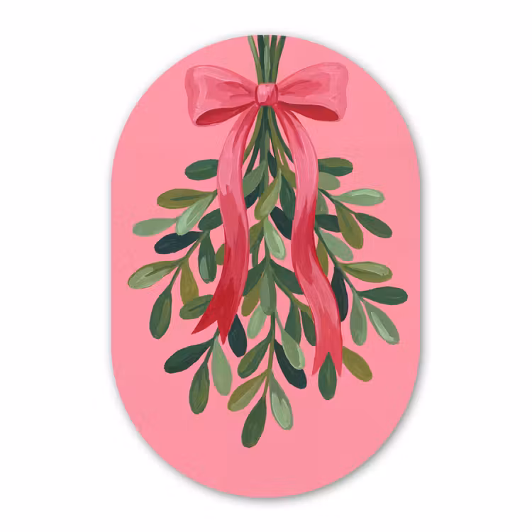 Muurovaal - Plant - Lint - Roze — 3