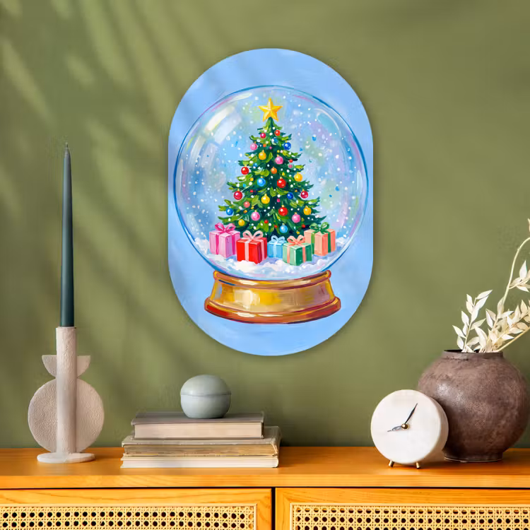 Muurovaal - Sneeuwbol - Kerst - Cadeaus — 1