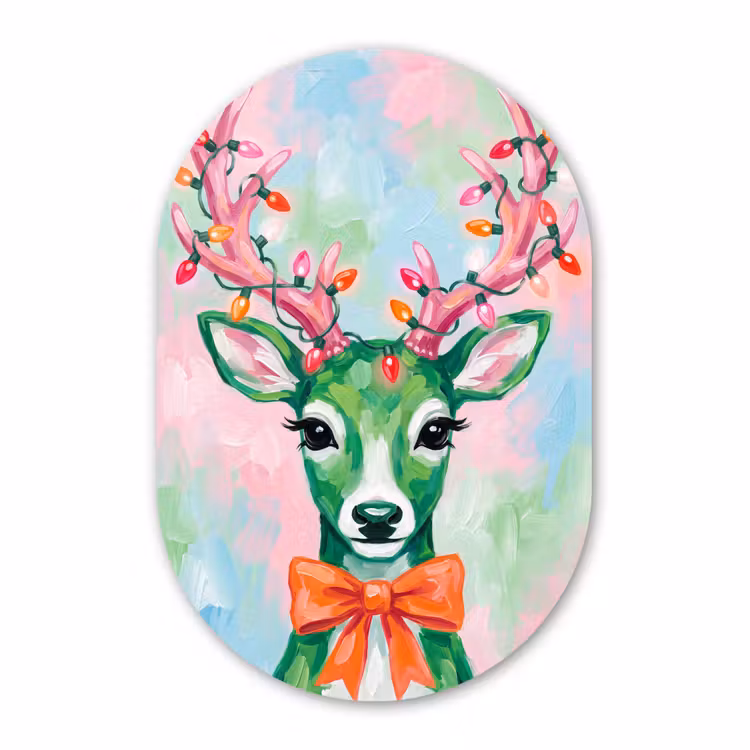 Muurovaal glas - Hert - Kerst - Dieren — 1