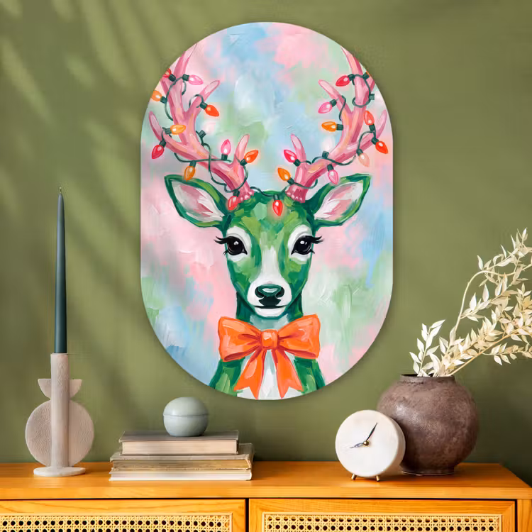 Muurovaal glas - Hert - Kerst - Dieren — 2