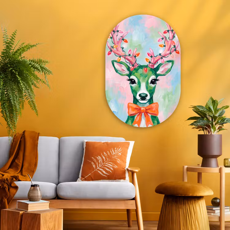 Muurovaal glas - Hert - Kerst - Dieren — 3