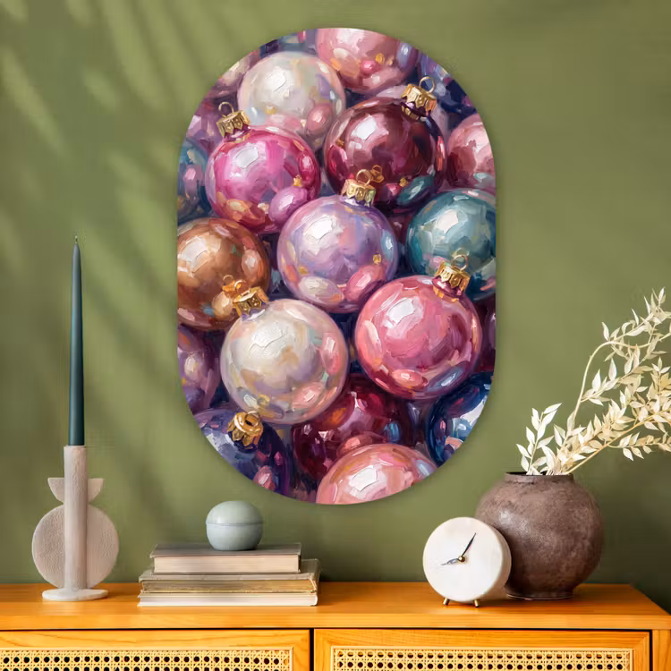 Muurovaal glas - Kerstdecoratie - Kleurrijk - Feest — 2