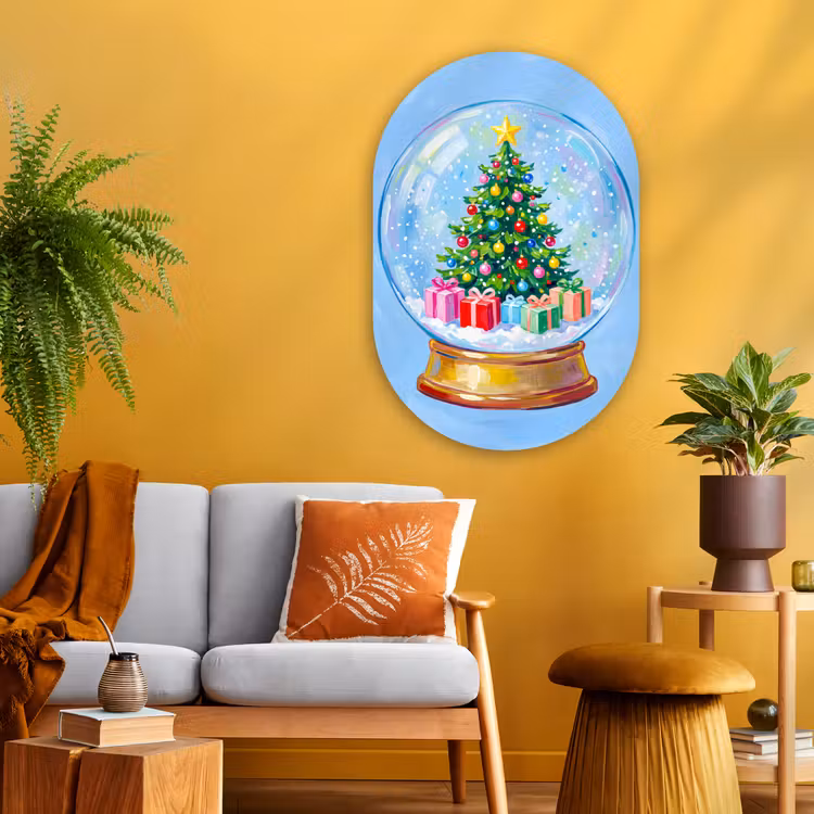 Muurovaal glas - Sneeuwbol - Kerst - Cadeaus — 3