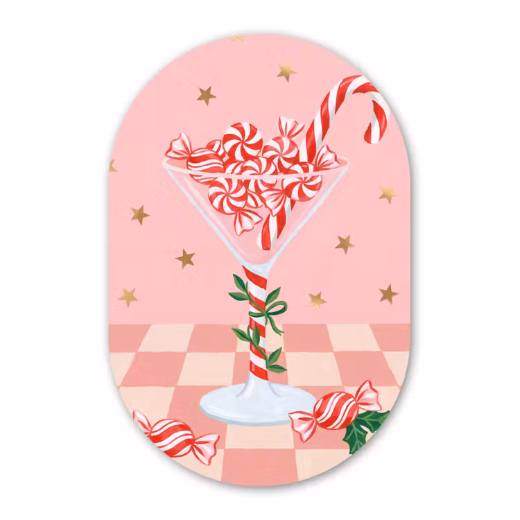 Muurovaal glas - Snoep - Glas - Roze — 1