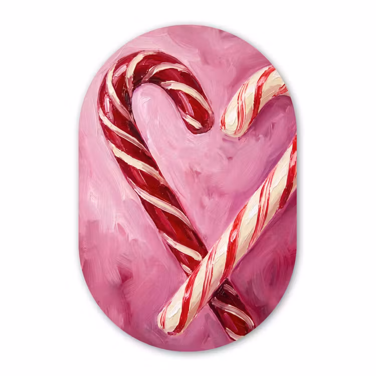 Muurovaal glas - Snoep - Hart - Roze — 1