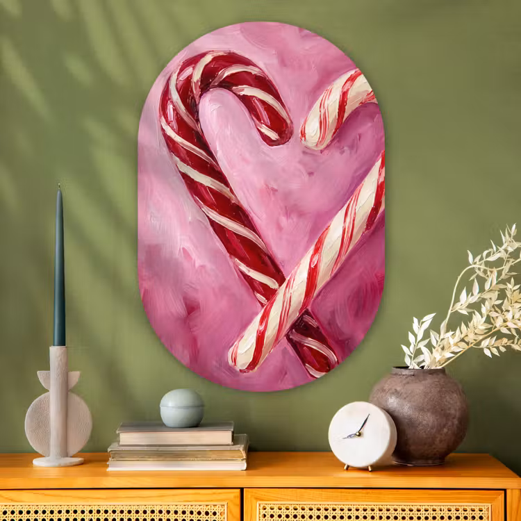 Muurovaal glas - Snoep - Hart - Roze — 2