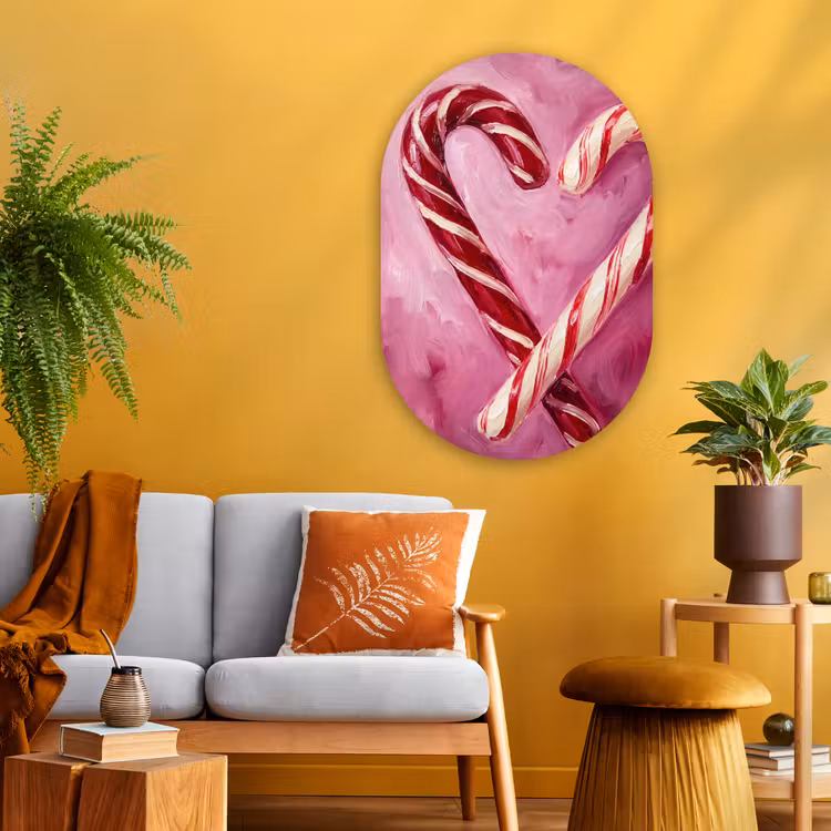 Muurovaal glas - Snoep - Hart - Roze — 3