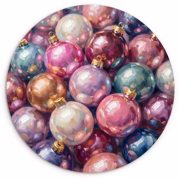 Muurcirkel glas - Kerstdecoratie - Kleurrijk - Feest — 1