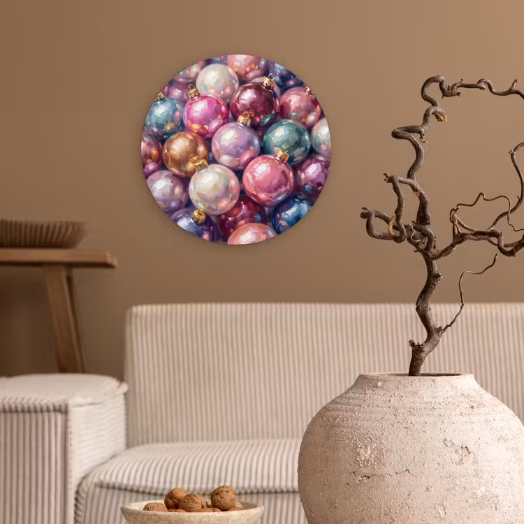 Muurcirkel glas - Kerstdecoratie - Kleurrijk - Feest — 2