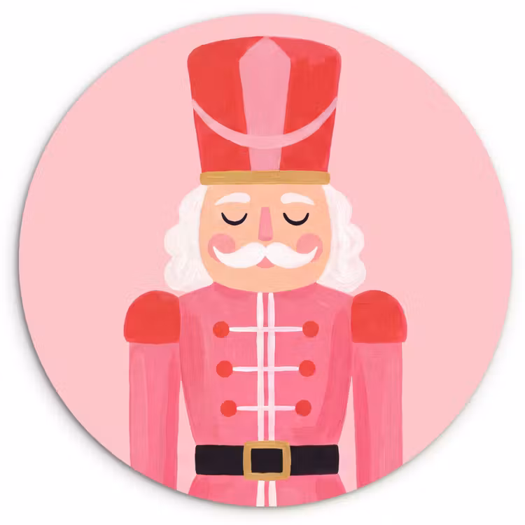 Muurcirkel glas - Notenkraker roze illustratie — 1