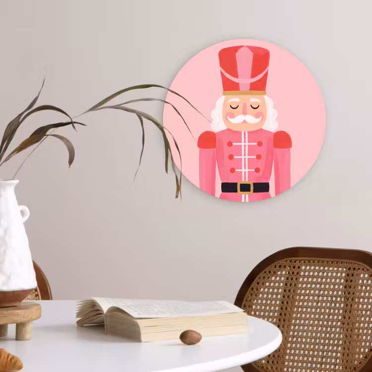 Muurcirkel glas - Notenkraker roze illustratie — 4