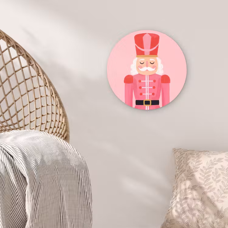 Muurcirkel glas - Notenkraker roze illustratie — 5