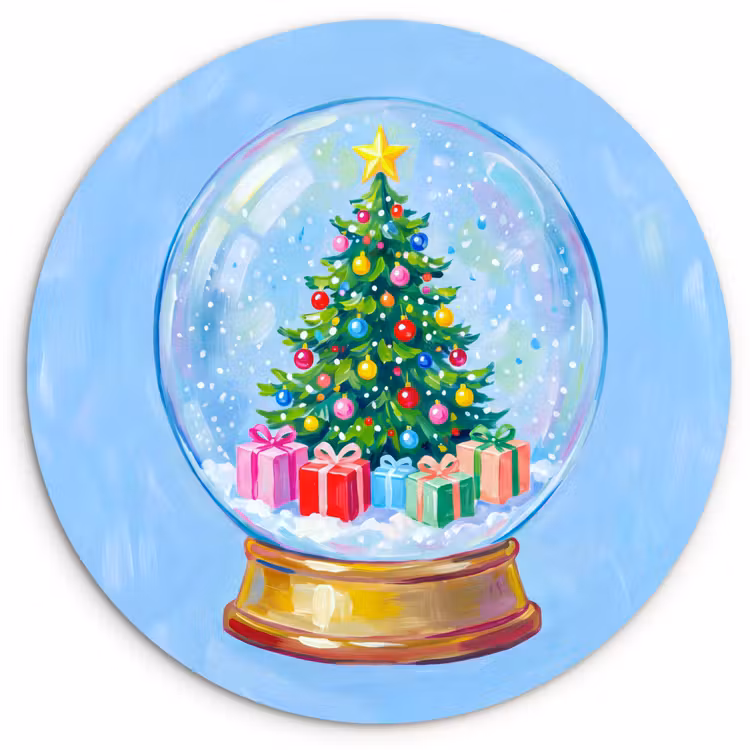 Muurcirkel glas - Sneeuwbol - Kerst - Cadeaus — 1