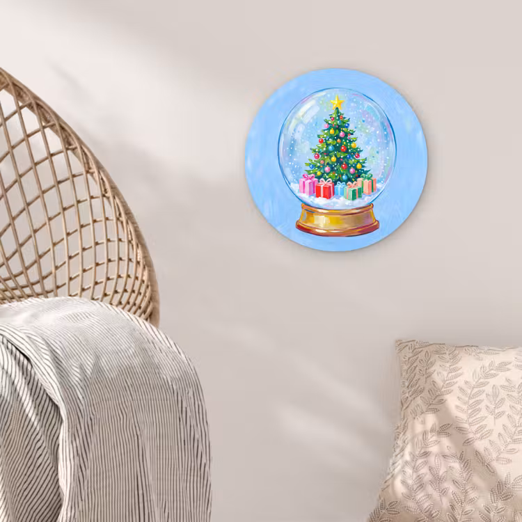 Muurcirkel glas - Sneeuwbol - Kerst - Cadeaus — 5
