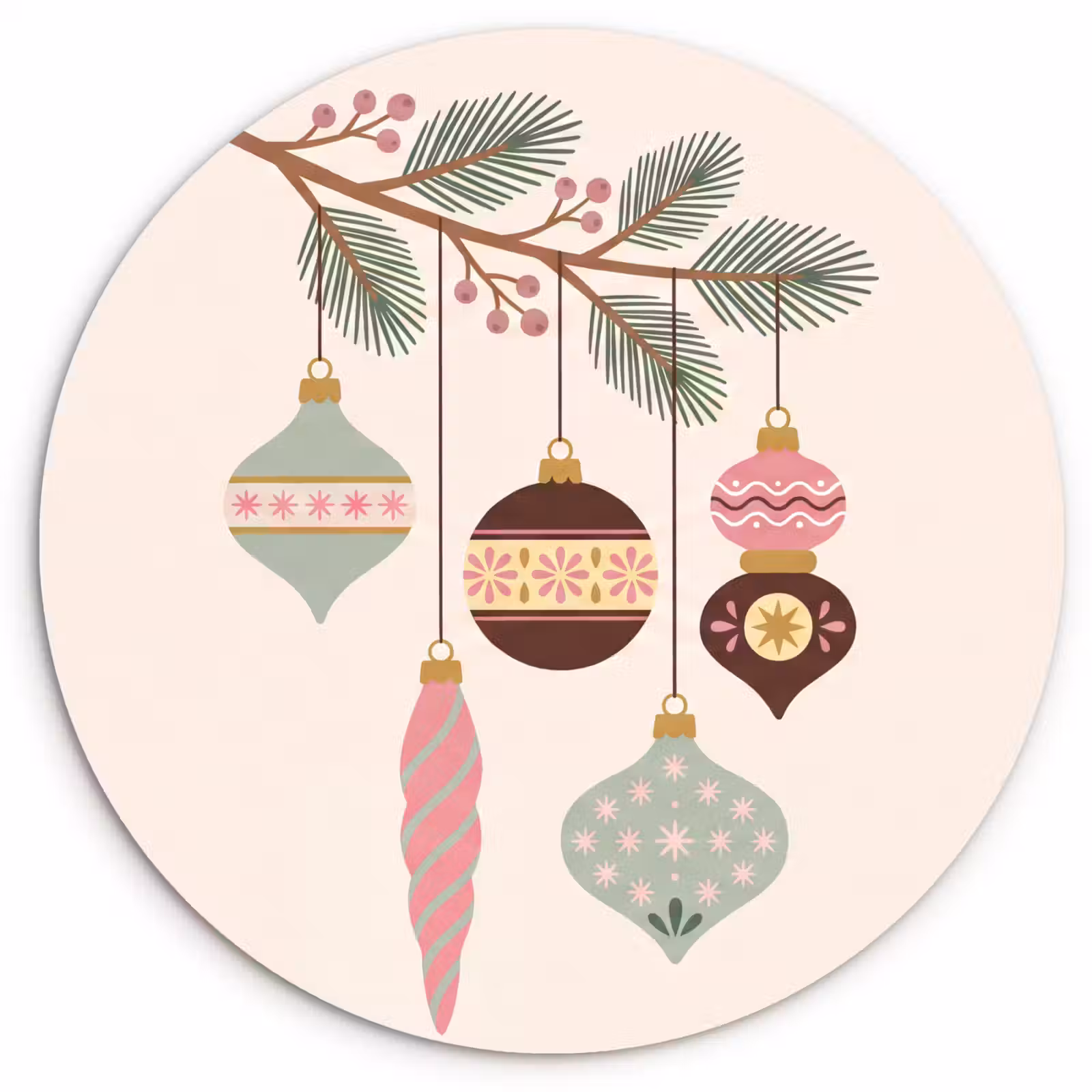 Muurcirkel glas - Kerst - Ornamenten - Tak — 1