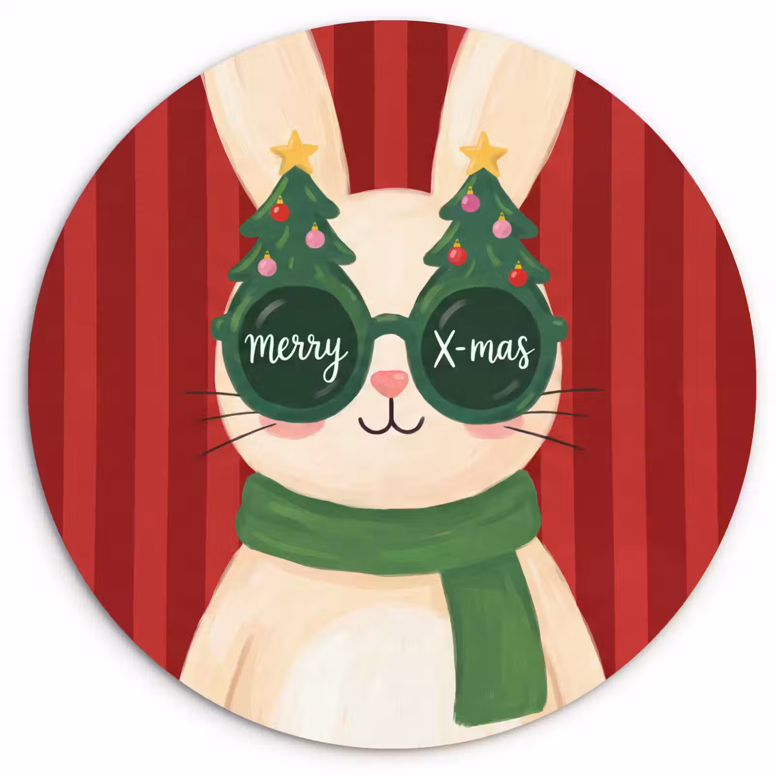 Muurcirkel glas - Konijn - Kerst - Dieren — 1