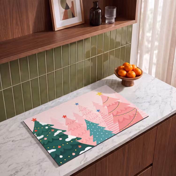 Inductiebeschermer - Kerstbomen - Illustratie - Roze — 3