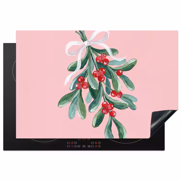Inductiebeschermer - Plant - Kerst - Roze — 1