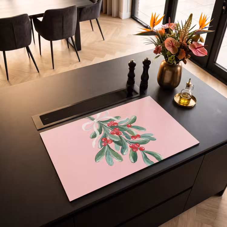 Inductiebeschermer - Plant - Kerst - Roze — 2
