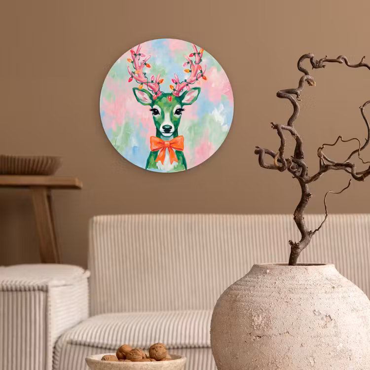 Muurcirkel glas - Hert - Kerst - Dieren — 2