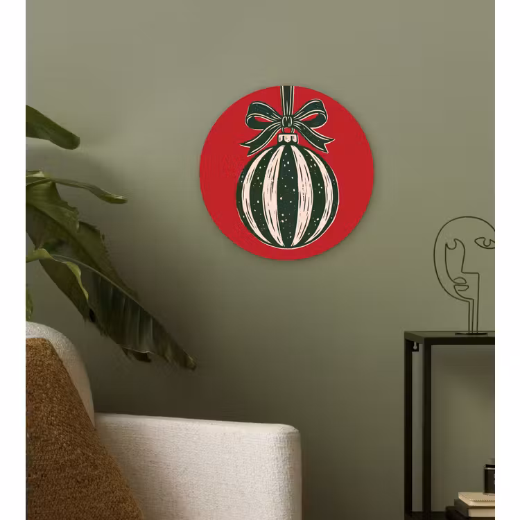 Muurcirkel glas - Kerstbal - Kerst - Rood — 3