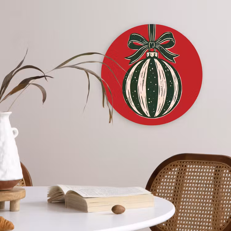 Muurcirkel glas - Kerstbal - Kerst - Rood — 4
