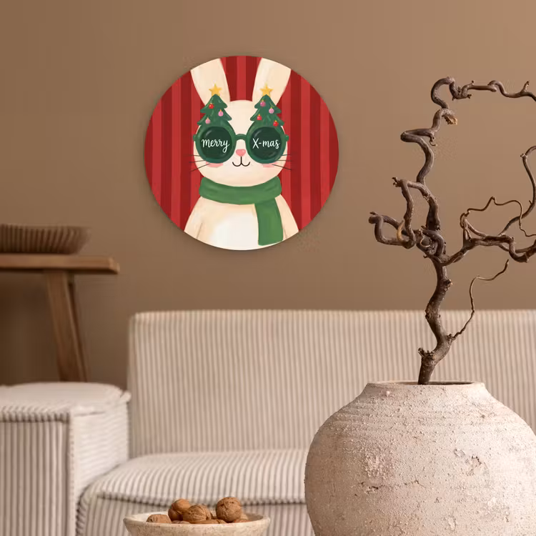 Muurcirkel glas - Konijn - Kerst - Dieren — 2