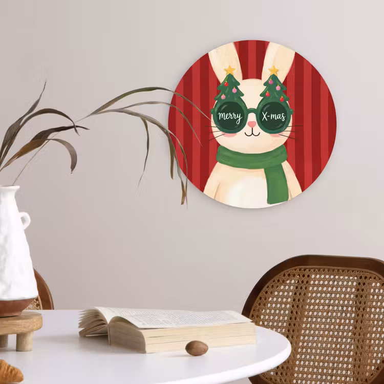 Muurcirkel glas - Konijn - Kerst - Dieren — 4